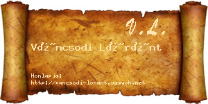 Váncsodi Lóránt névjegykártya