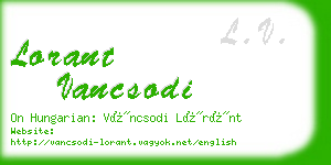 lorant vancsodi business card